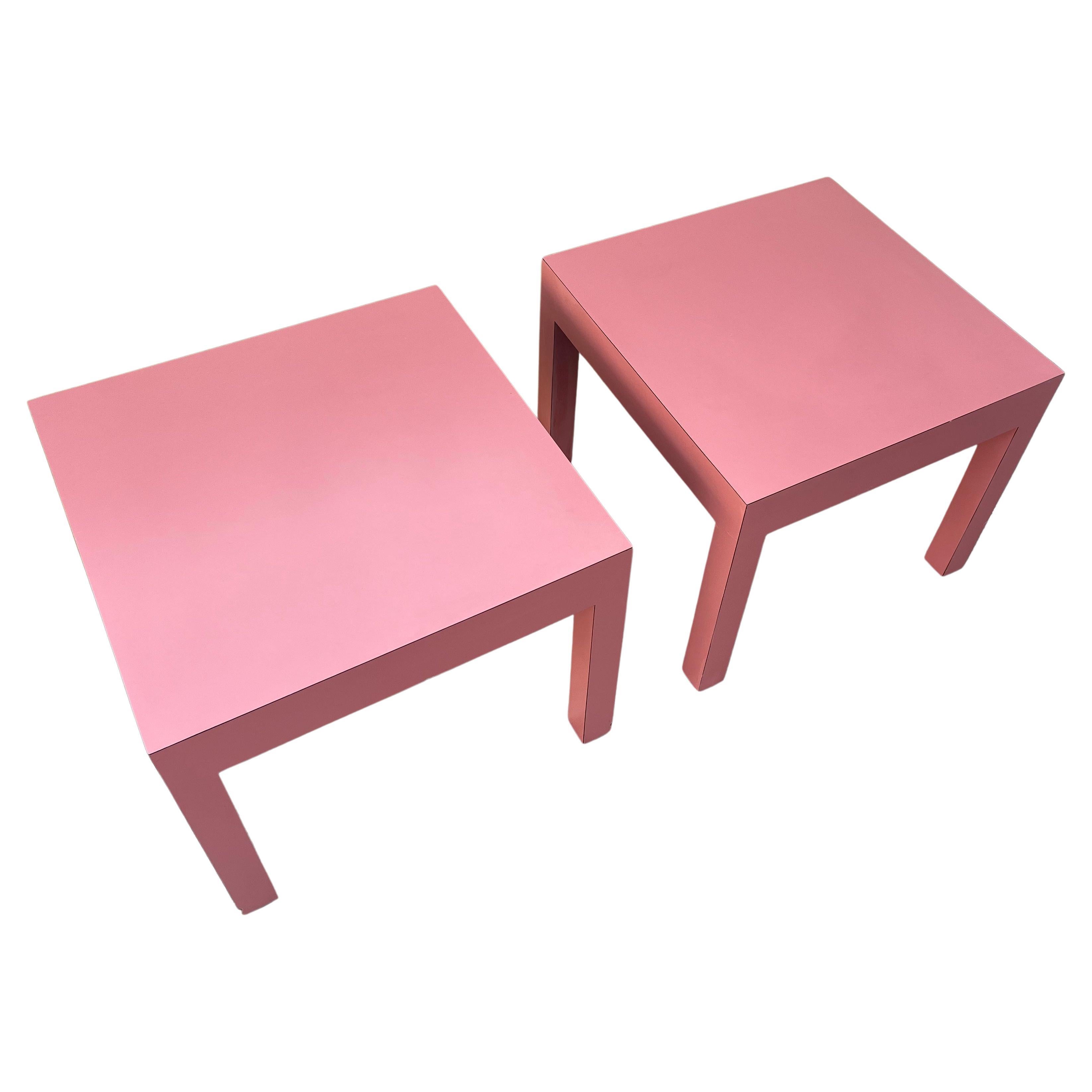 A Pair of Postmodern Laminate Side Tables by Lane Altavista. Circa 1970s For Sale