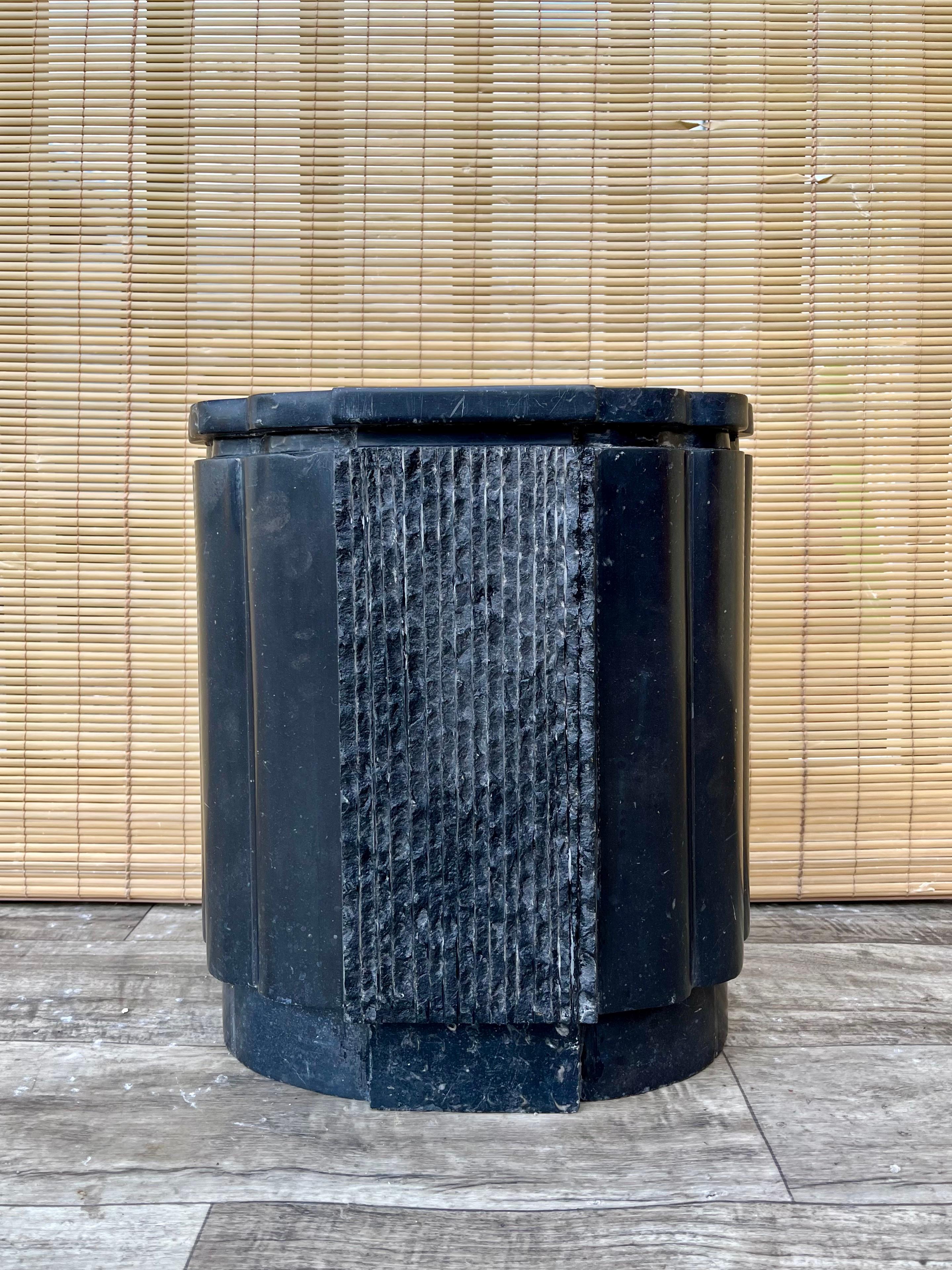A Pair of Postmodern Marble Pedestals. Circa 1980s. For Sale 5