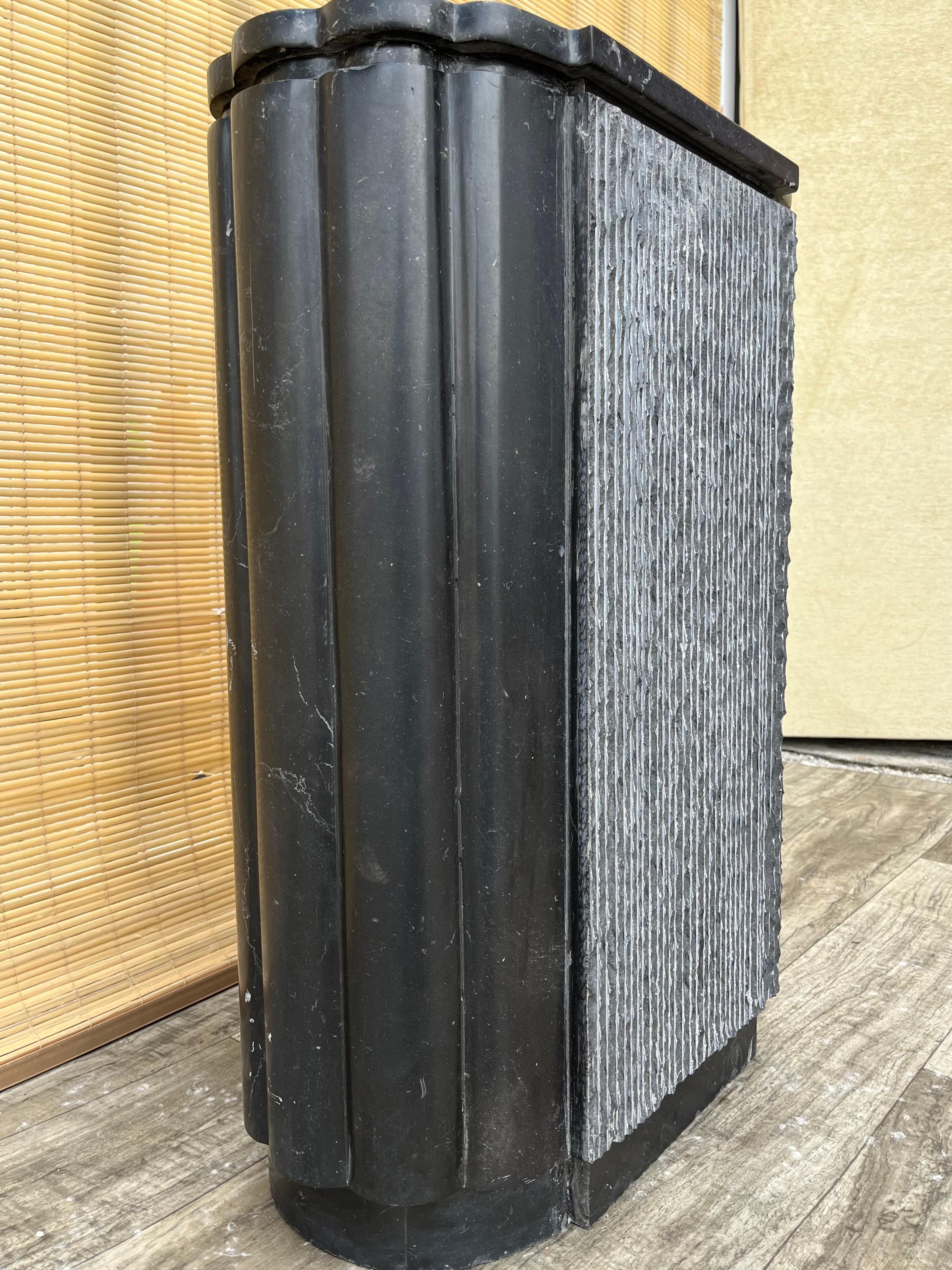 A Pair of Postmodern Marble Pedestals. Circa 1980s. For Sale 8