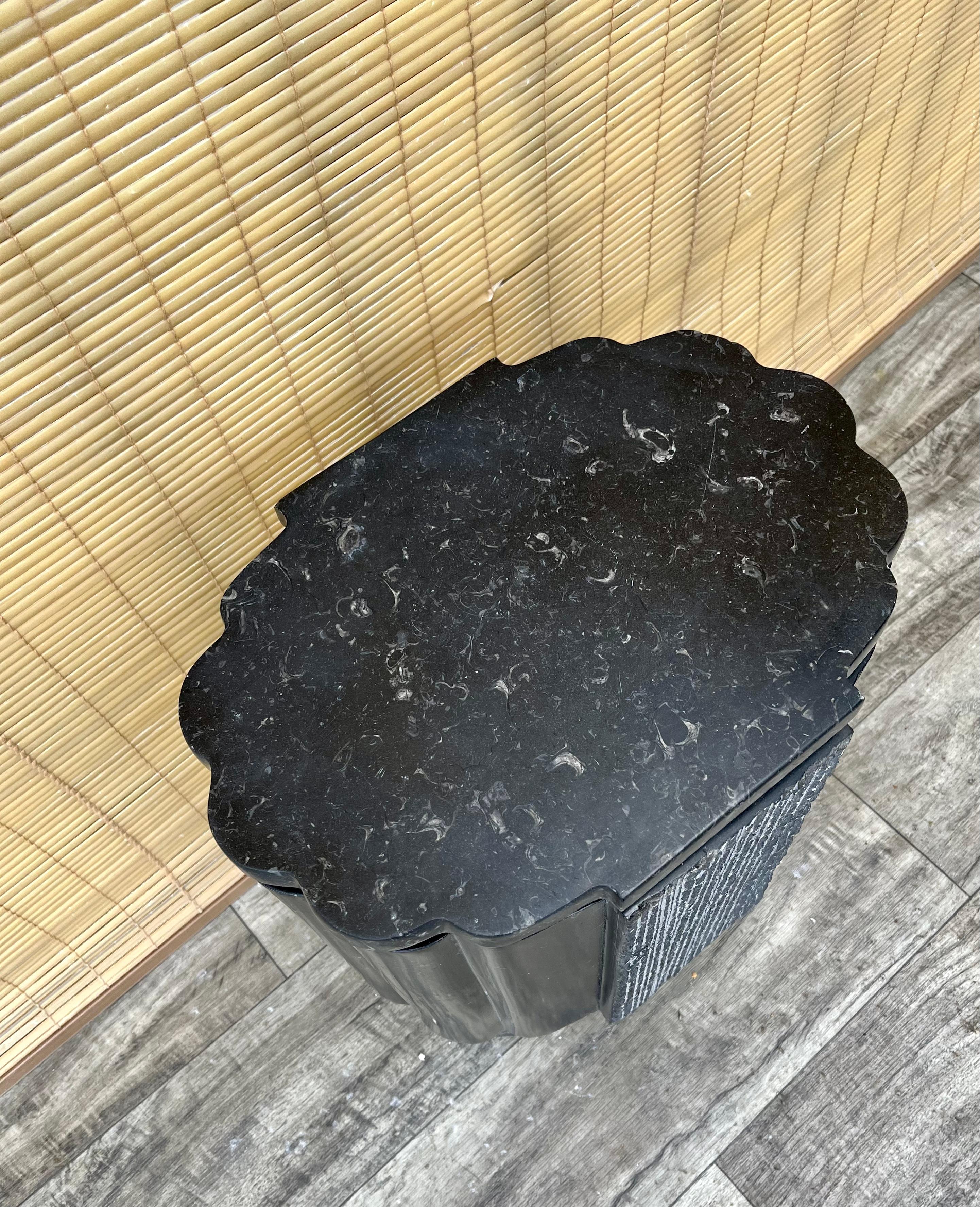 A Pair of Postmodern Marble Pedestals. Circa 1980s. For Sale 9