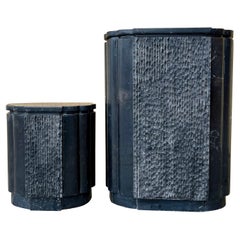 A Pair of Postmodern Marble Pedestals. Circa 1980s.