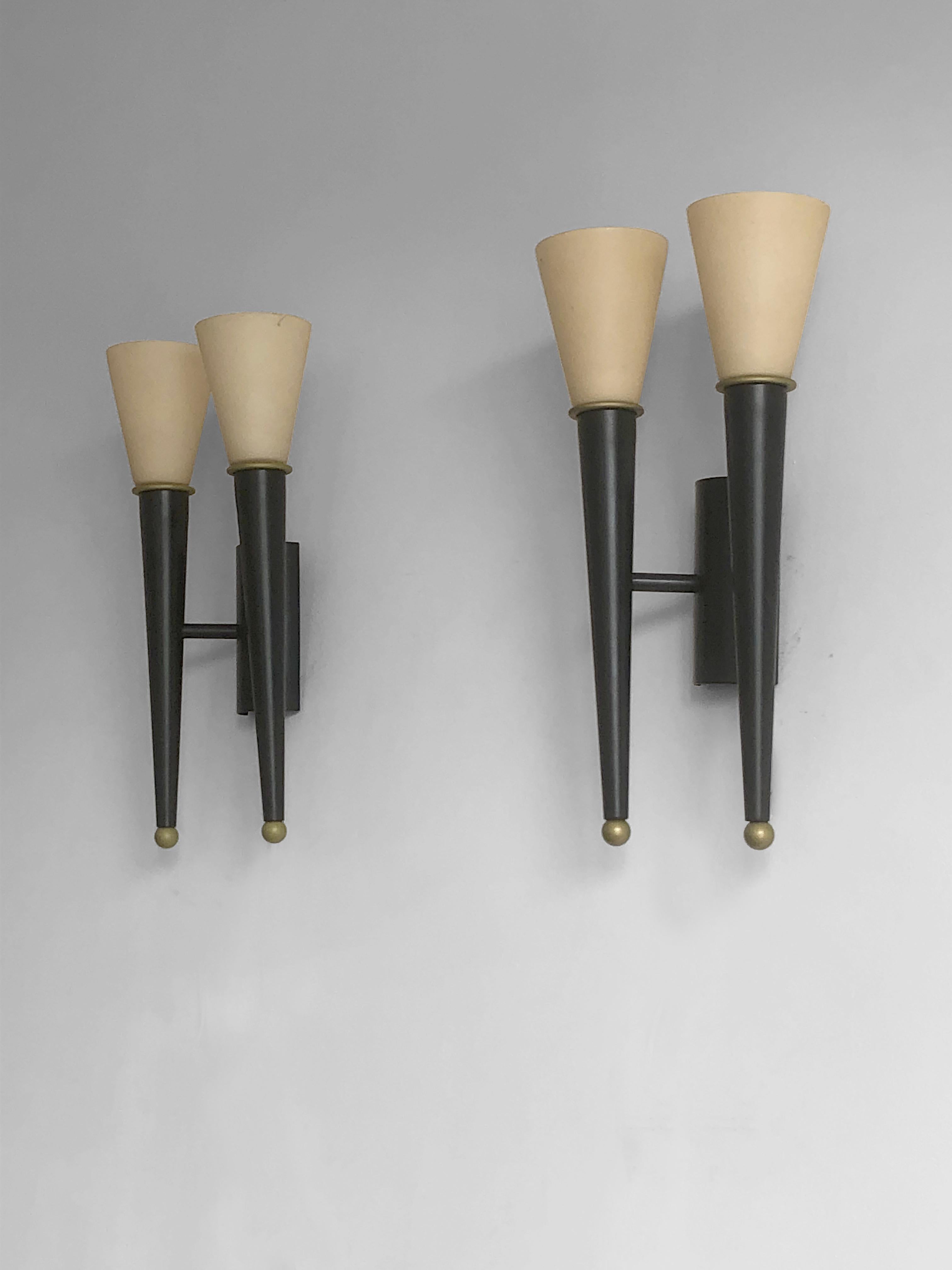 Neoclassical A Pair of POSTMODERN NEOCLASSICAL Wall LAMPS Sconces France 1990-2000 For Sale
