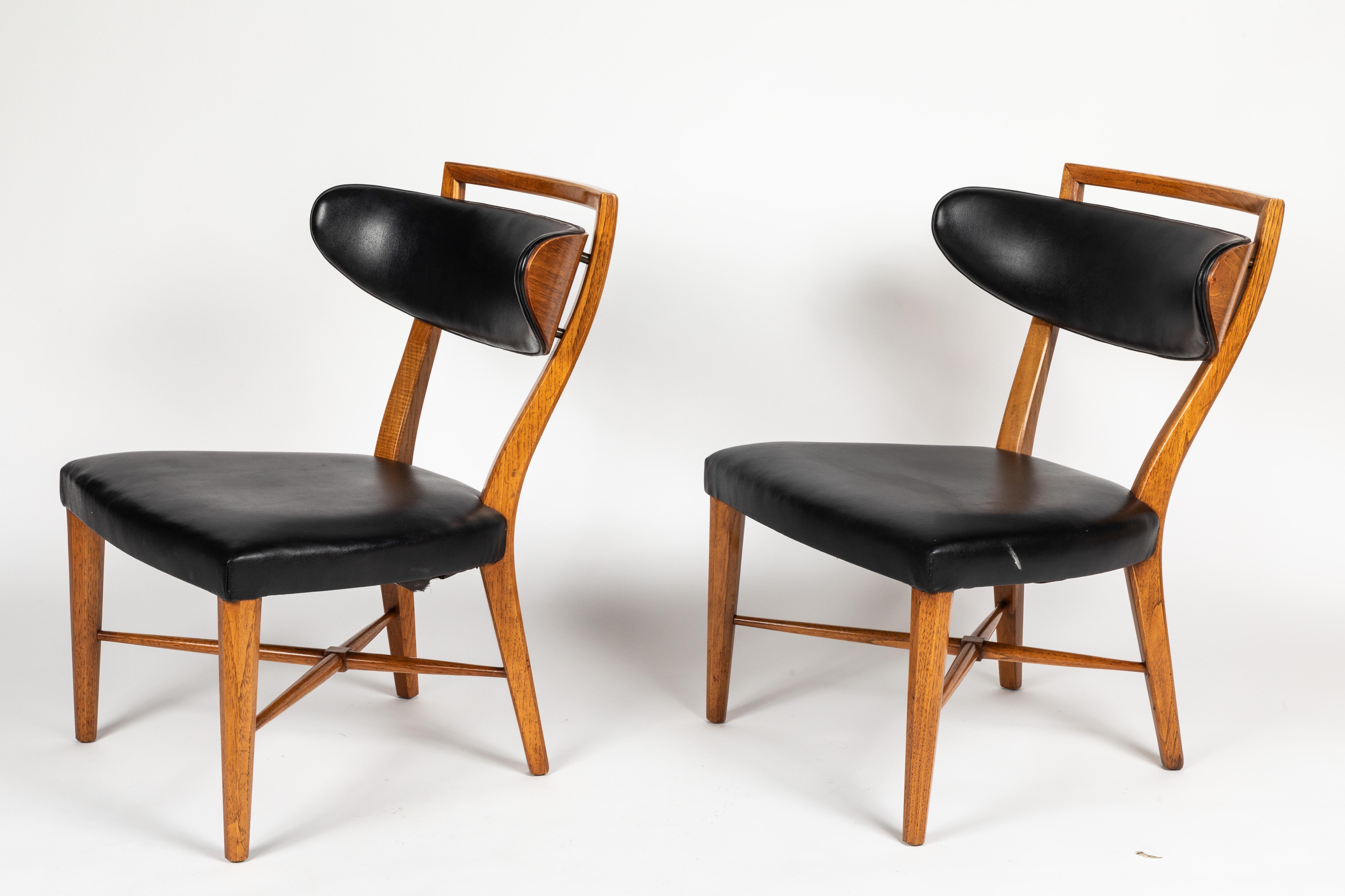 Mid-Century Modern Pair of Pull Up Chairs