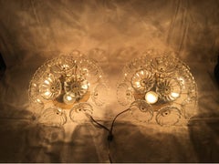Pair of "Pusteblume" Blowball Flower Glass Sputnik Flush Mount/Sconces