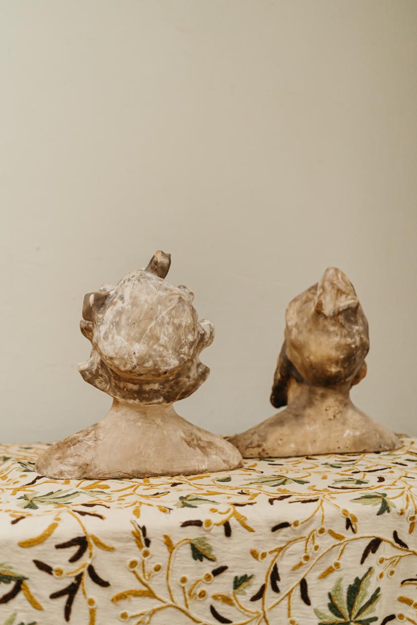 Pair of Quirky Plaster Figures, Signed E. Siegl For Sale 8