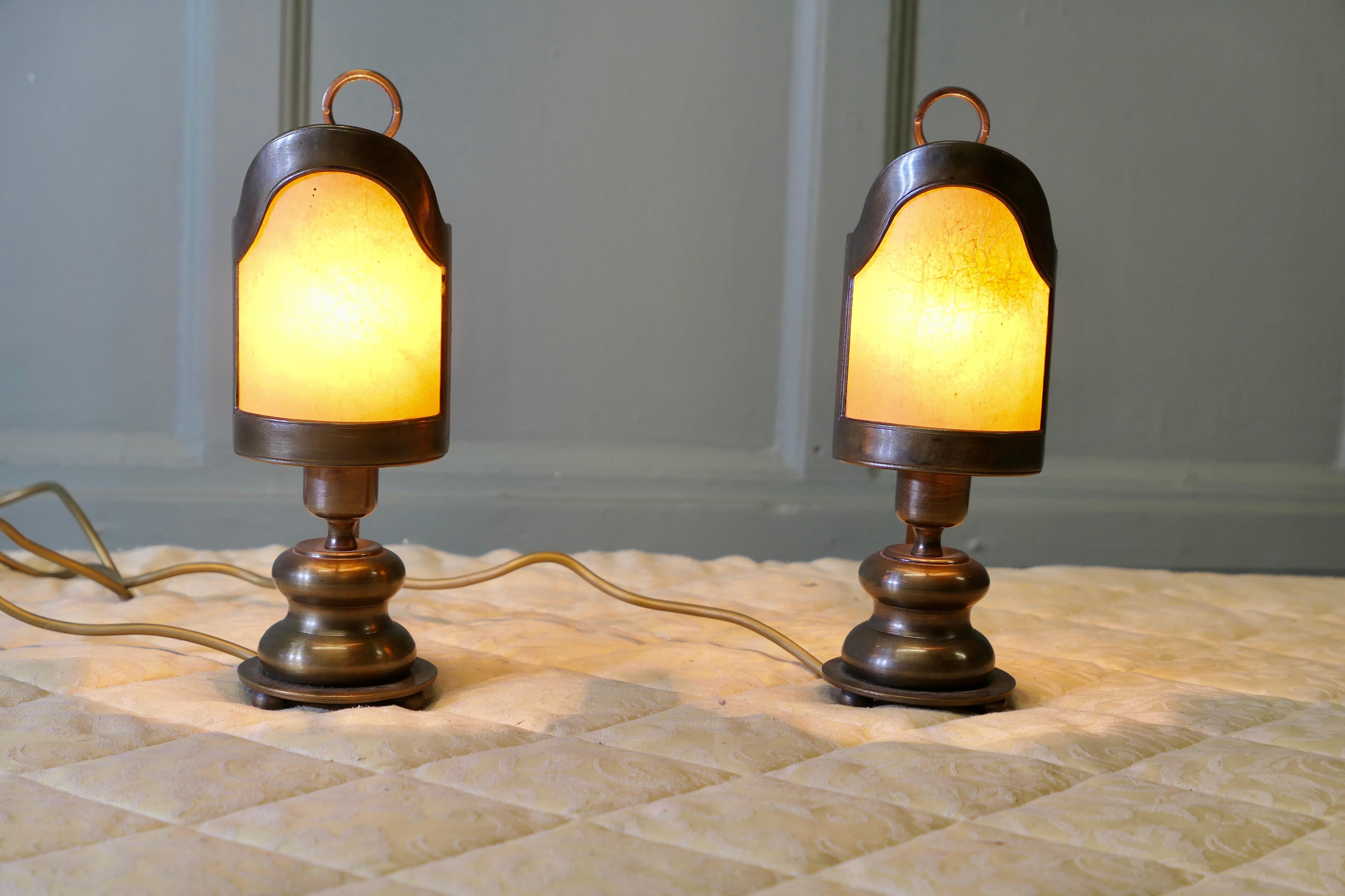 Steampunk A Pair of Railway Look Bedside Lamps  This is a very unusual pair of lights For Sale