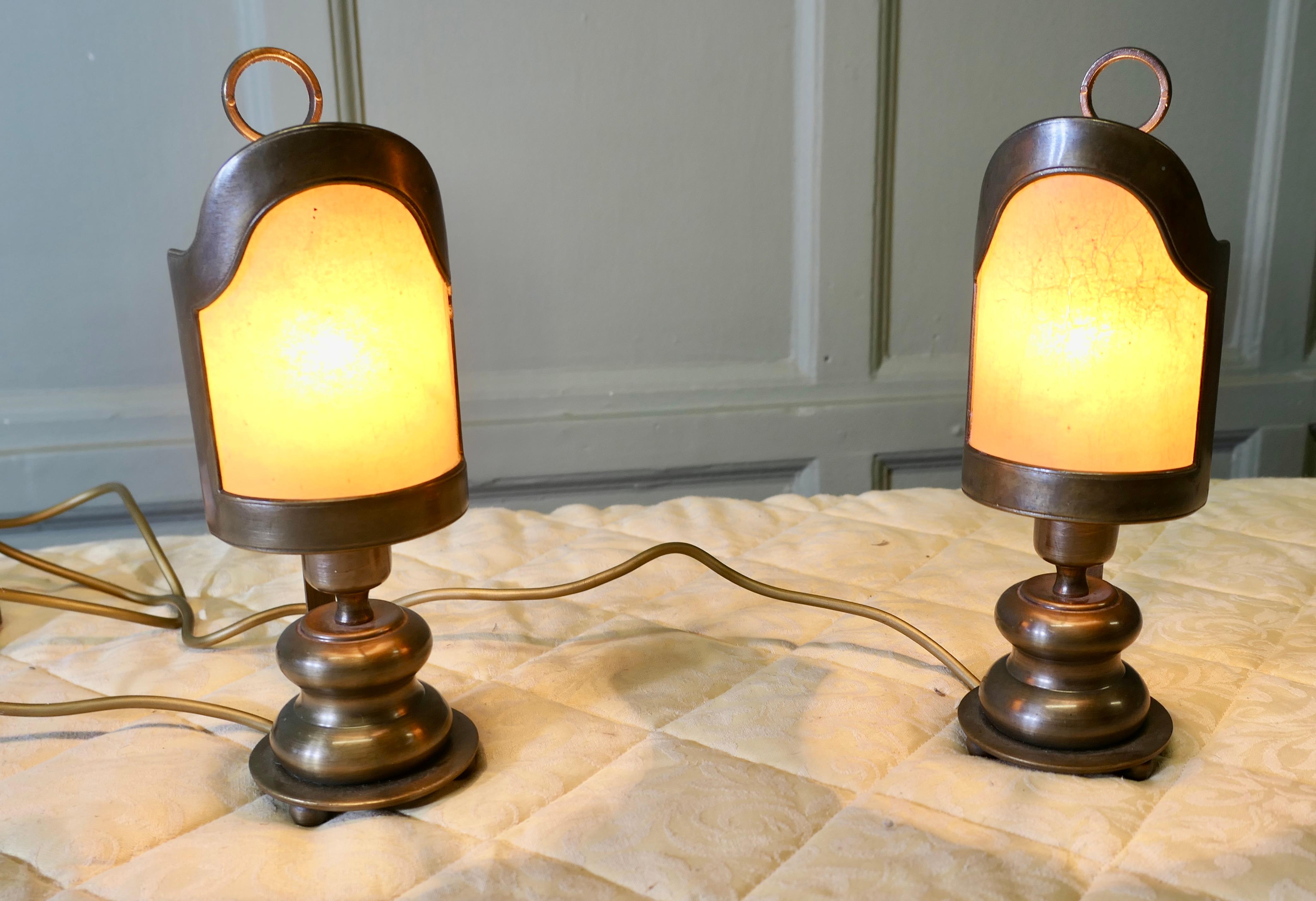 A Pair of Railway Look Bedside Lamps  This is a very unusual pair of lights For Sale 1