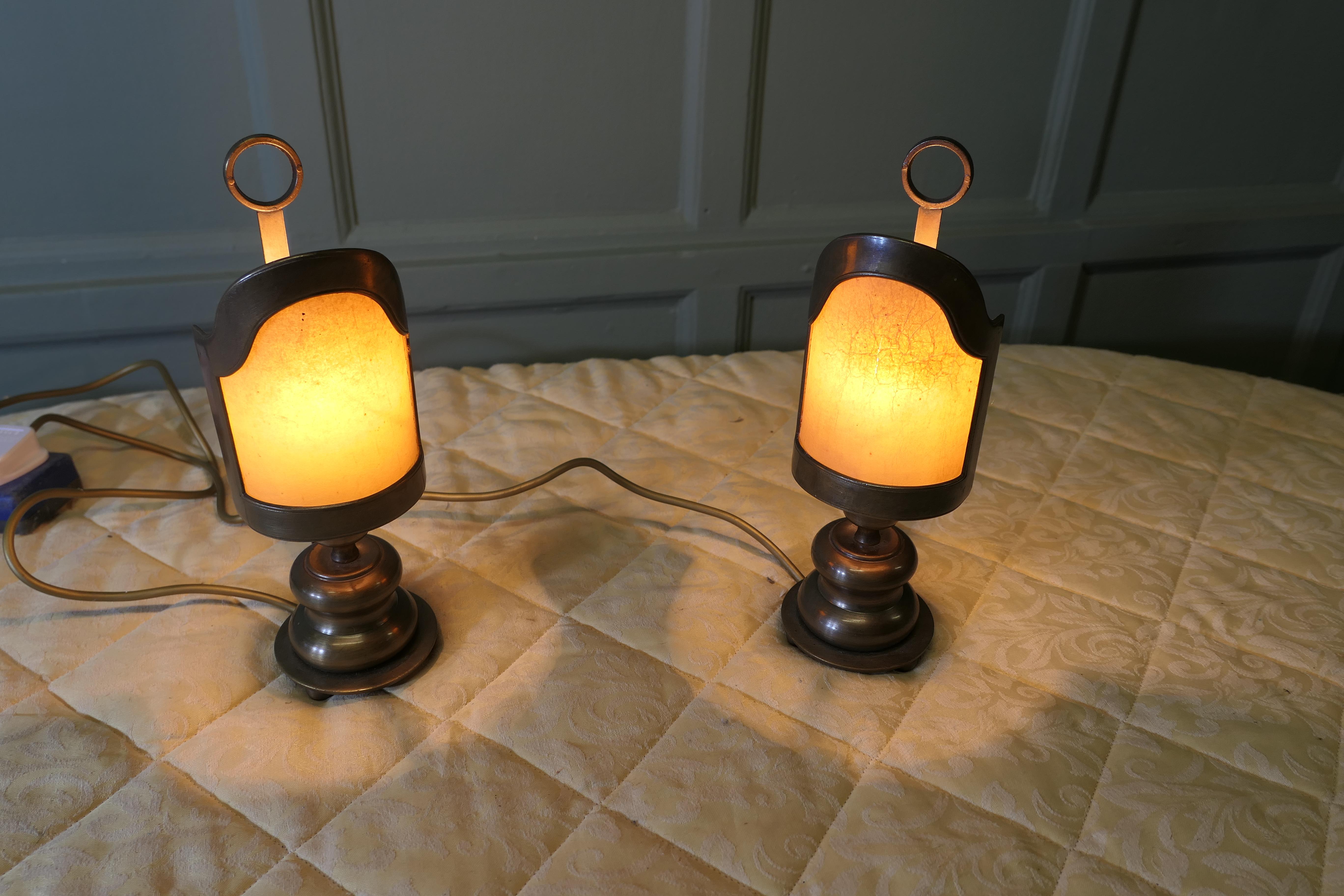 A Pair of Railway Look Bedside Lamps  This is a very unusual pair of lights For Sale 2