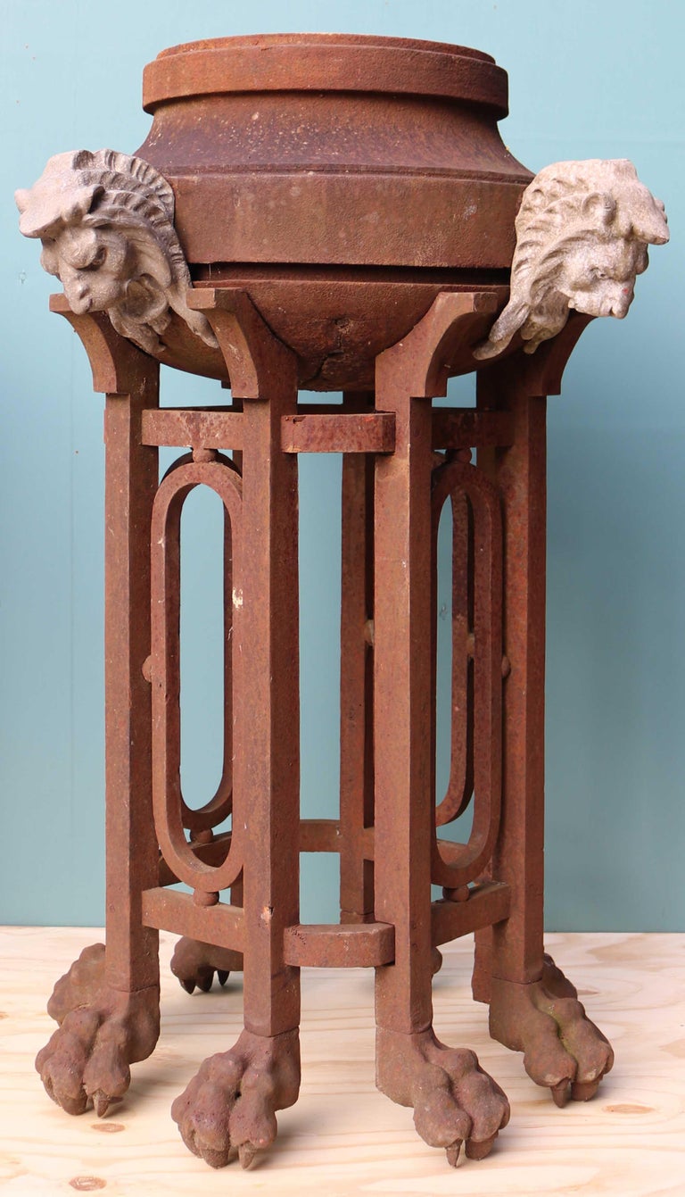Pair of Rare Antique Cast Iron Braziers For Sale at 1stdibs
