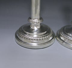 Pair of Rare Antique Silver Telescopic Candlesticks