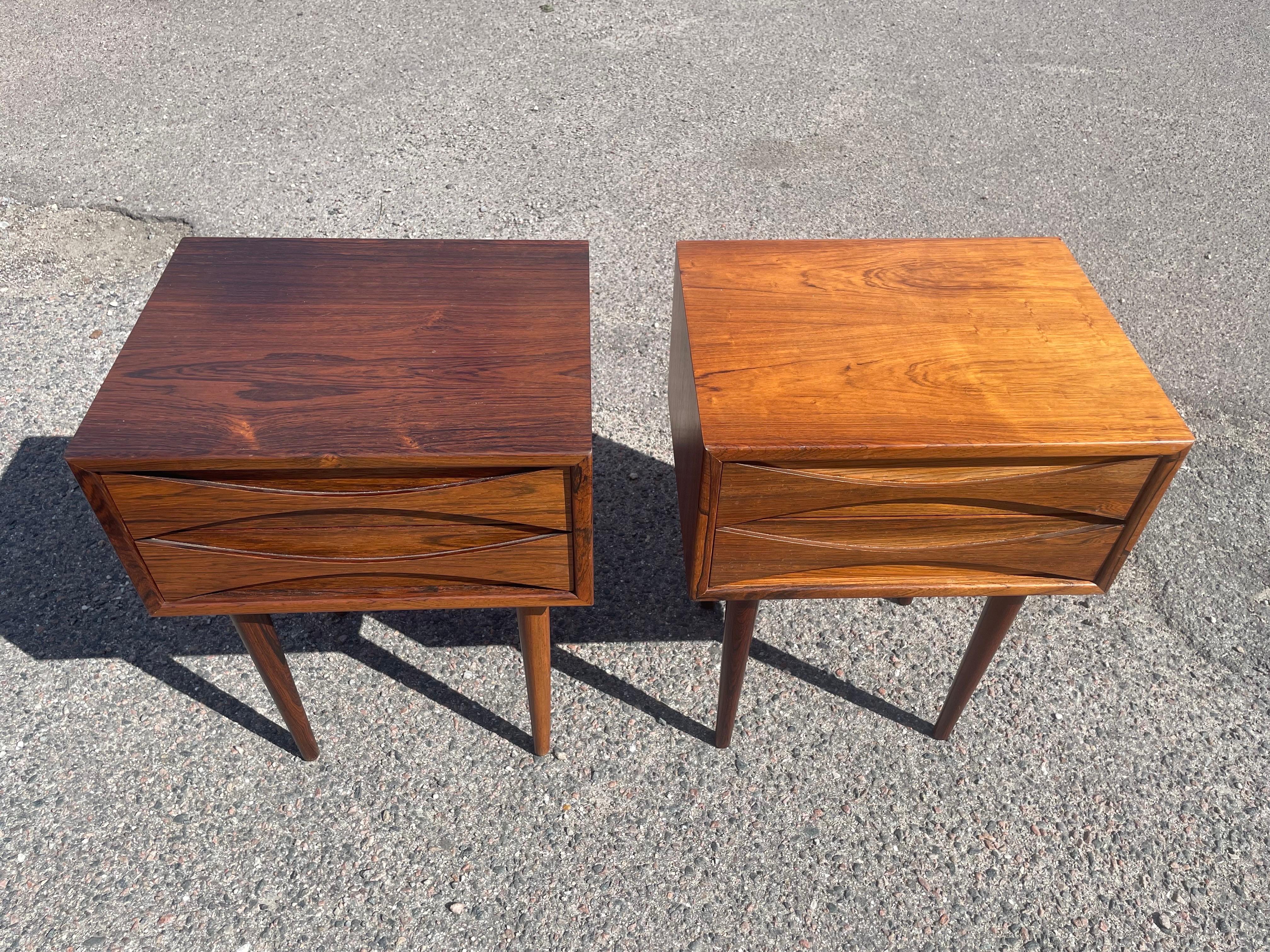 Rare ensemble de tables de nuit Arne Vodder du Danemark des années 1950
