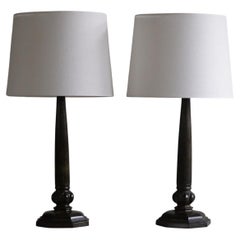 Pair of Rare Danish Art Deco Table Lamps by Just Andersen in Diskometal, 1920s