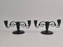 A pair of rare decorative Candelabras in bronze, Danish Grace 1920/30s
