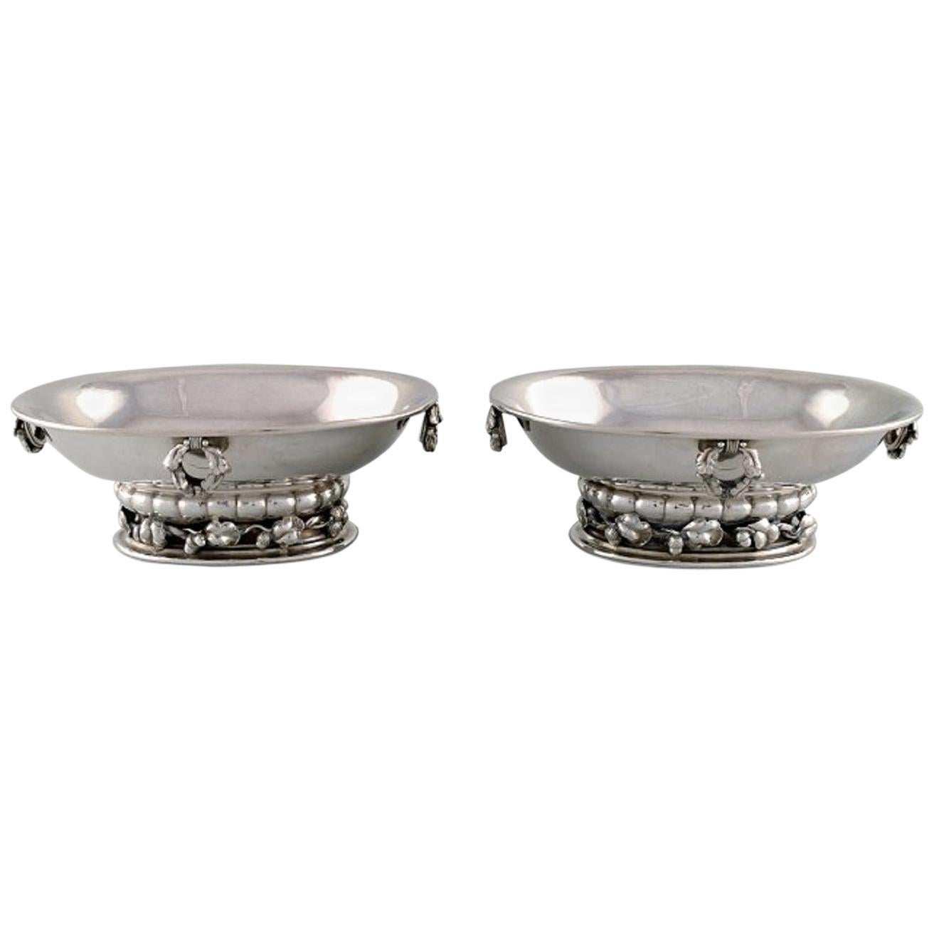Pair of Rare Georg Jensen Jardinières in Sterling Silver, Dated 1925-1932