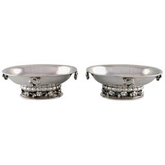 Coppia di rari Georg Jensen Jardinières in argento sterling, datati 1925-1932