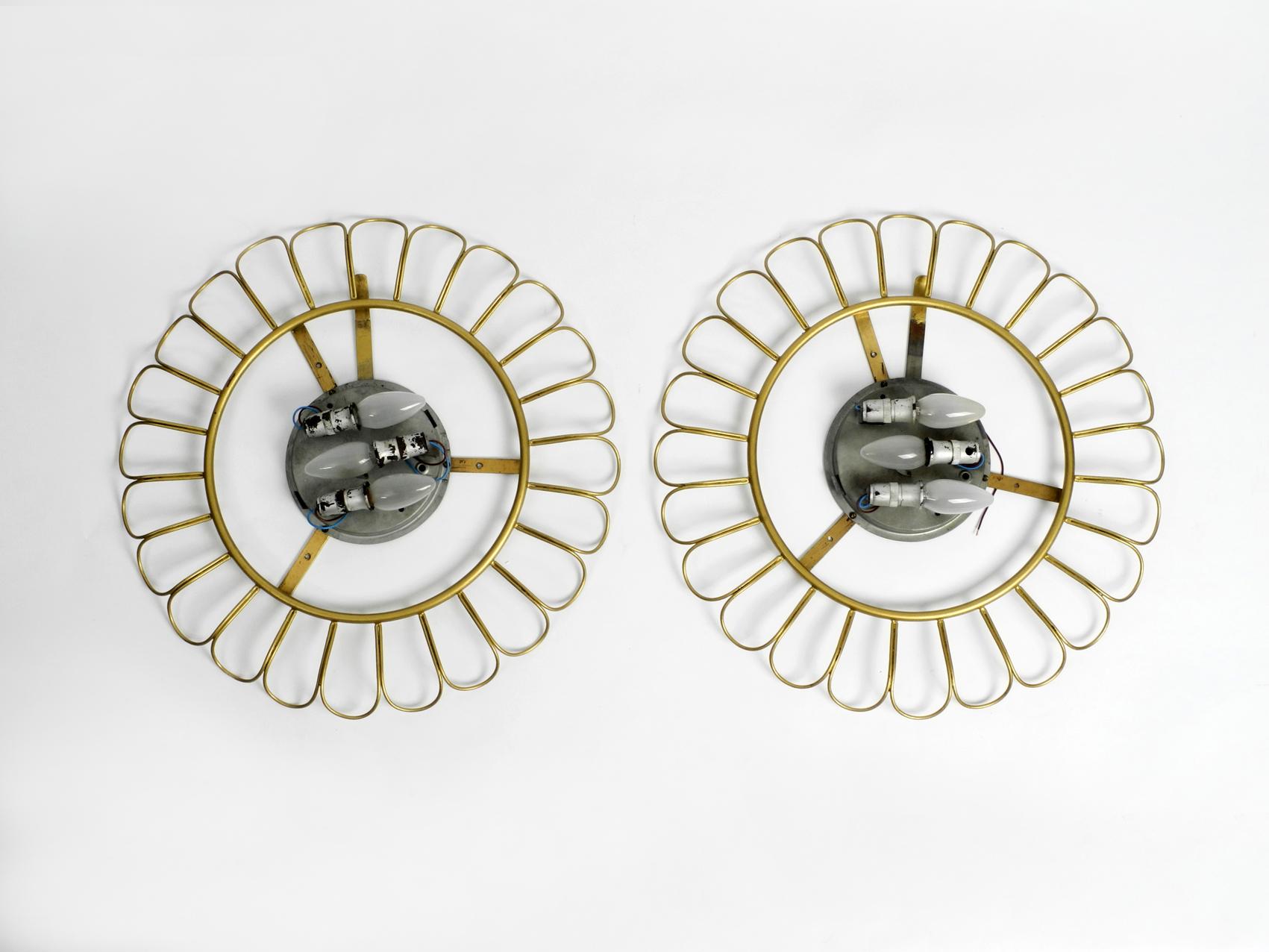 Pair of Rare Large Midcentury Sunburst Wall or Ceiling Lamps from Limburg 1