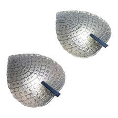 Paire de rares lampes murales en verre en forme de feuille par Kaiser Leuchten, années 1960