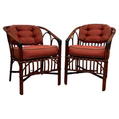 A Pair of Rattan / Bentwood Dining / Arm Chairs