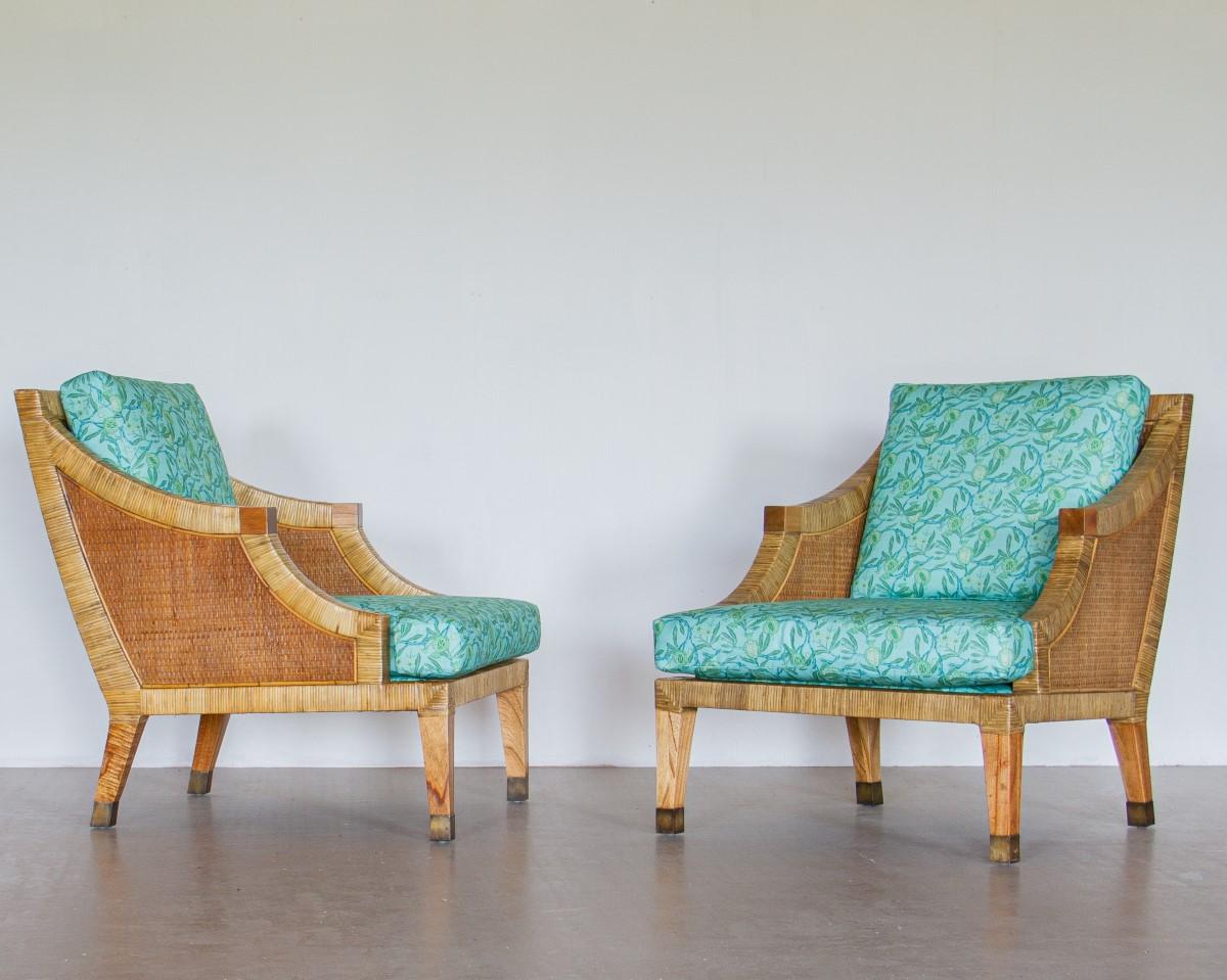 Pair of Rattan Framed Armchairs, 1970s 6