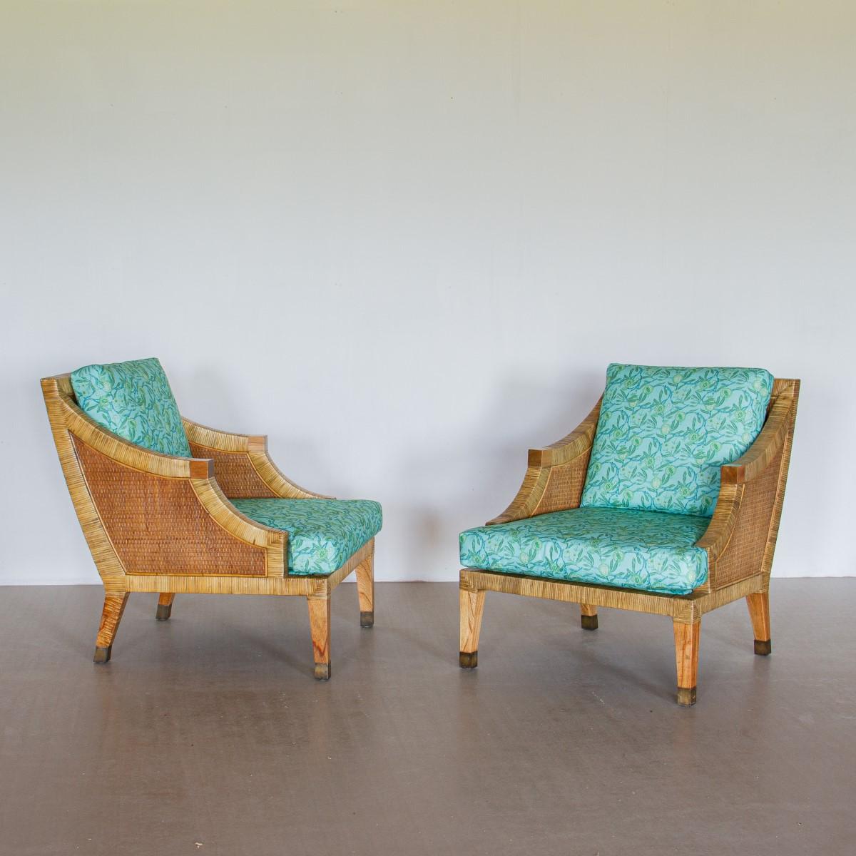 Pair of Rattan Framed Armchairs, 1970s 2
