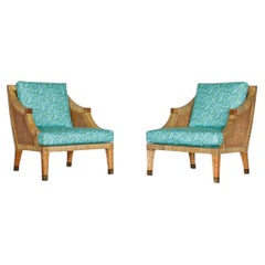 Pair of Rattan Framed Armchairs, 1970s
