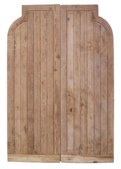 Pair of Reclaimed Arched Pine Church Doors