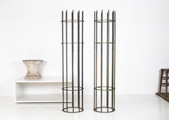 A Pair of Reclaimed Iron Tree Guards Garden Trellis Topiary Frames