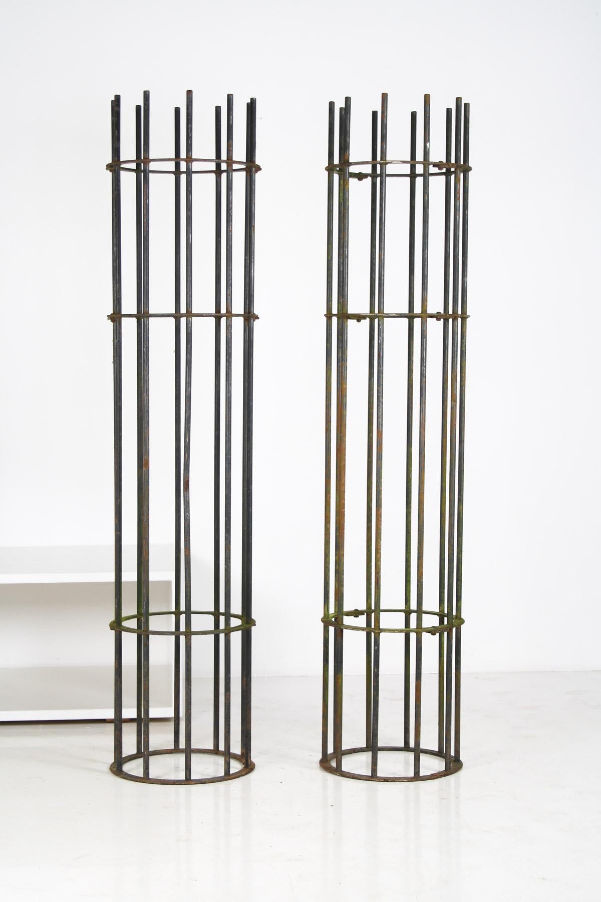 A Pair of Reclaimed Iron Tree Guards Garden Trellis Topiary Frames In Good Condition For Sale In Llanbrynmair, GB