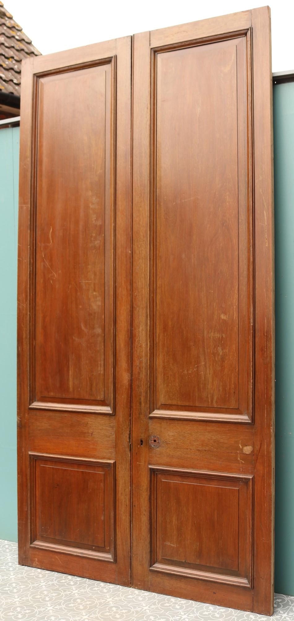 Pair of Reclaimed Teak Double Doors In Fair Condition For Sale In Wormelow, Herefordshire