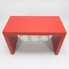 A pair of red lacquered tables by Artist  Kaisa Blomstedt Sweden 1990