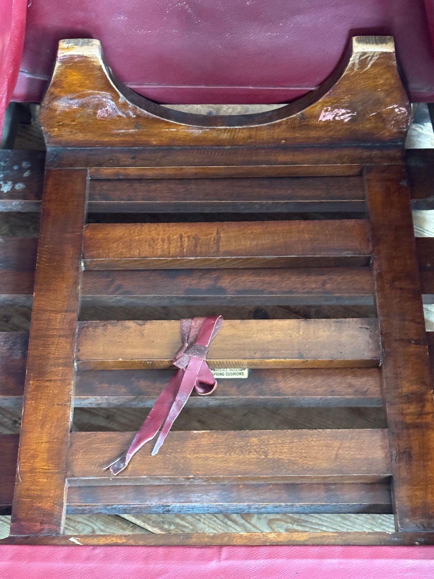 A pair of red leather club chairs For Sale 3