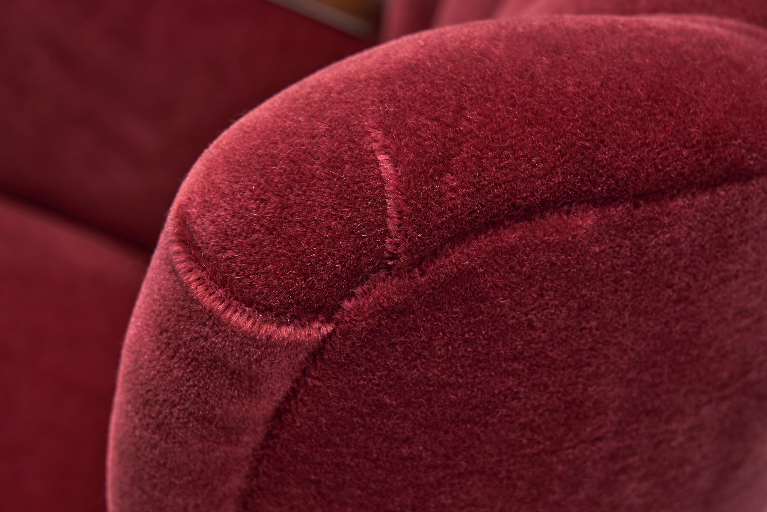 A Pair of Red Mohair Armchairs, Europe 1930s 11