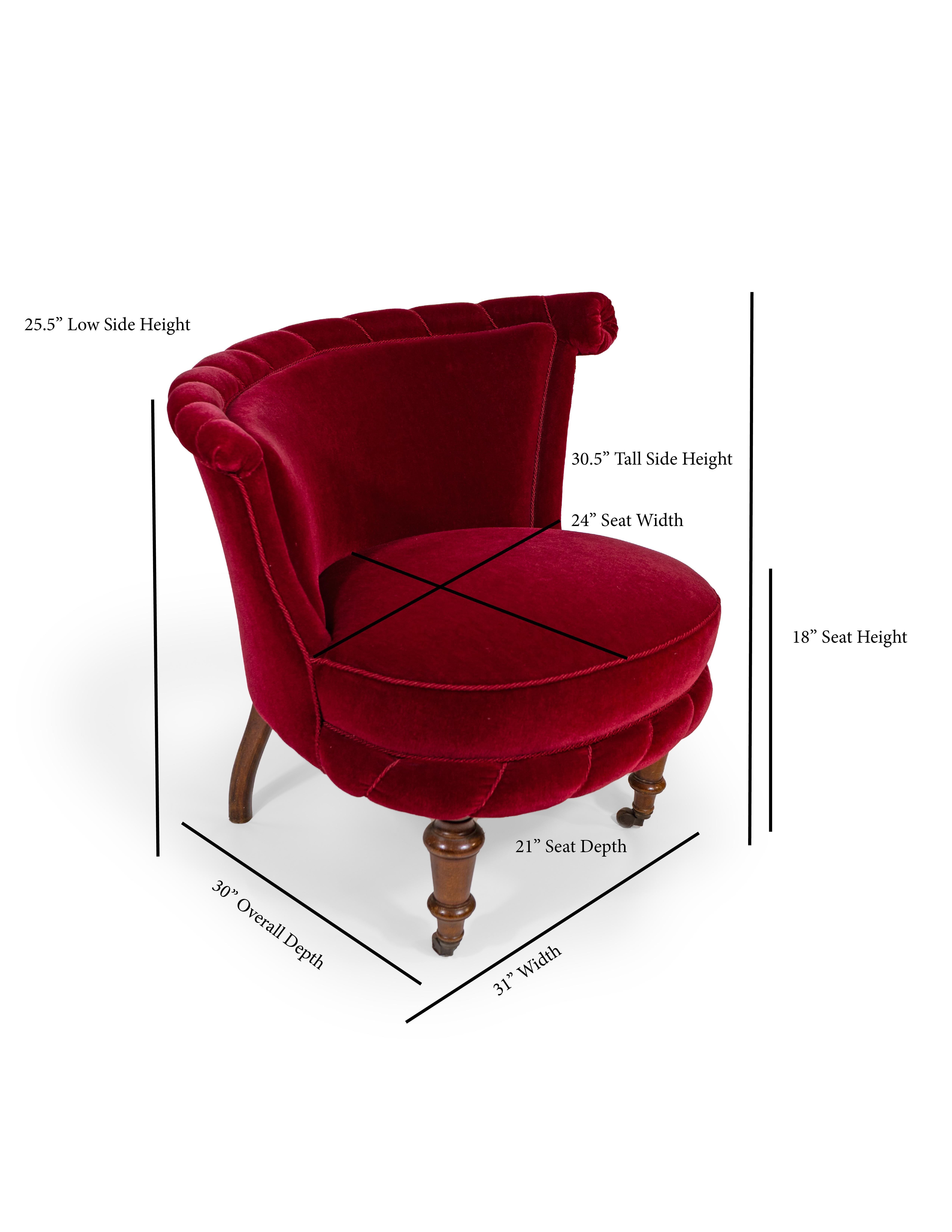 A Pair of Red Swedish Slipper Chairs For Sale 6