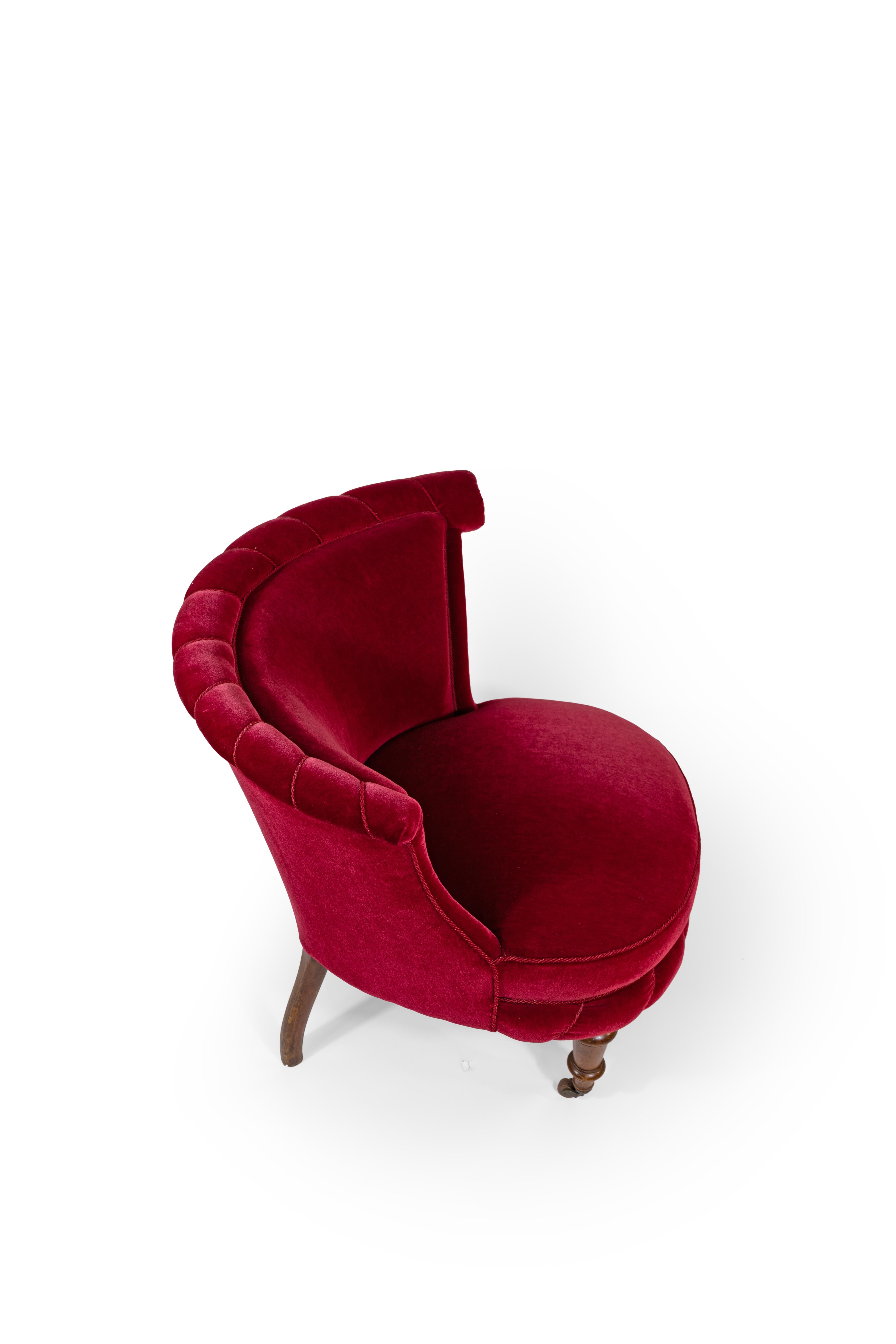 Late 19th Century A Pair of Red Swedish Slipper Chairs For Sale