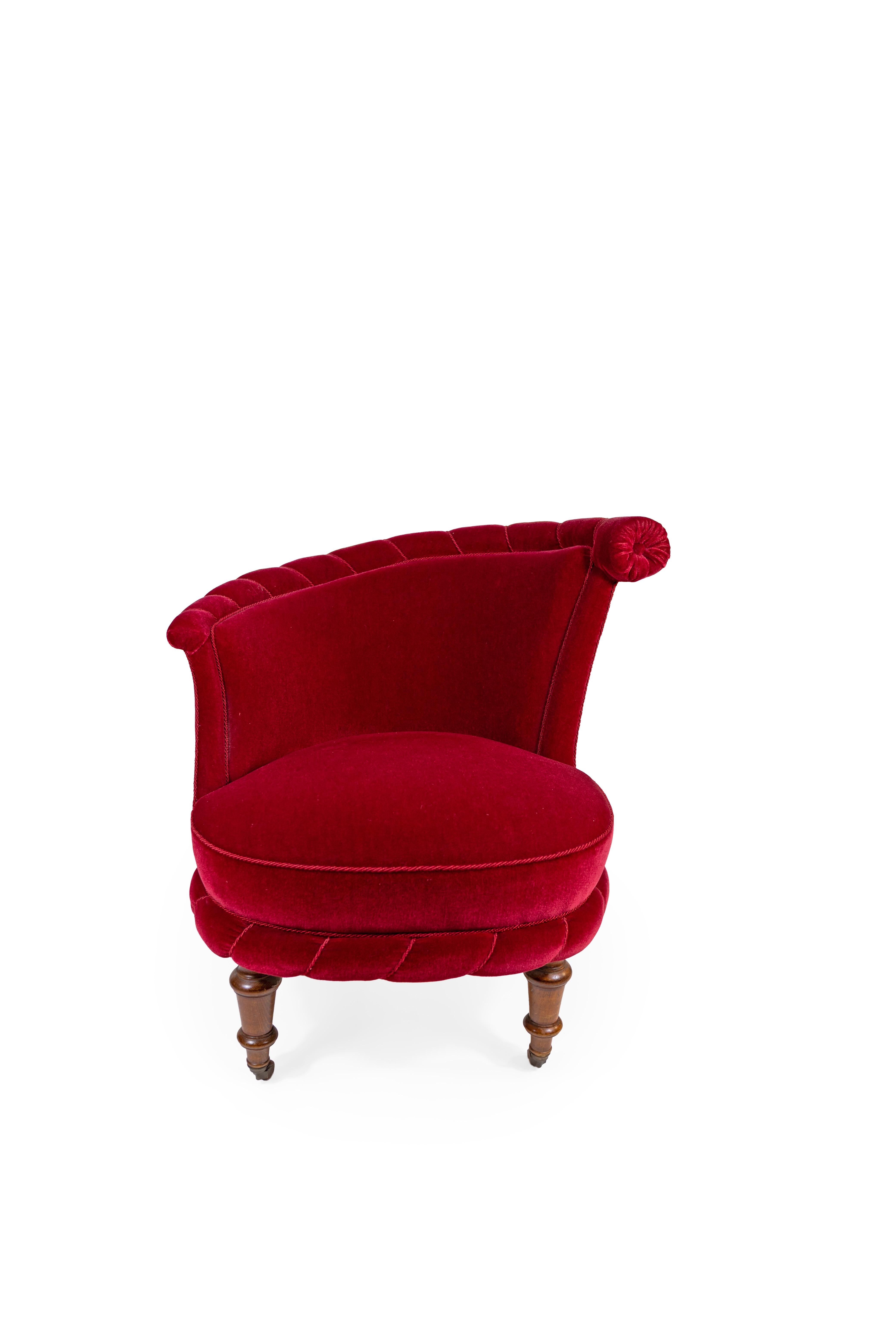 A Pair of Red Swedish Slipper Chairs For Sale 1
