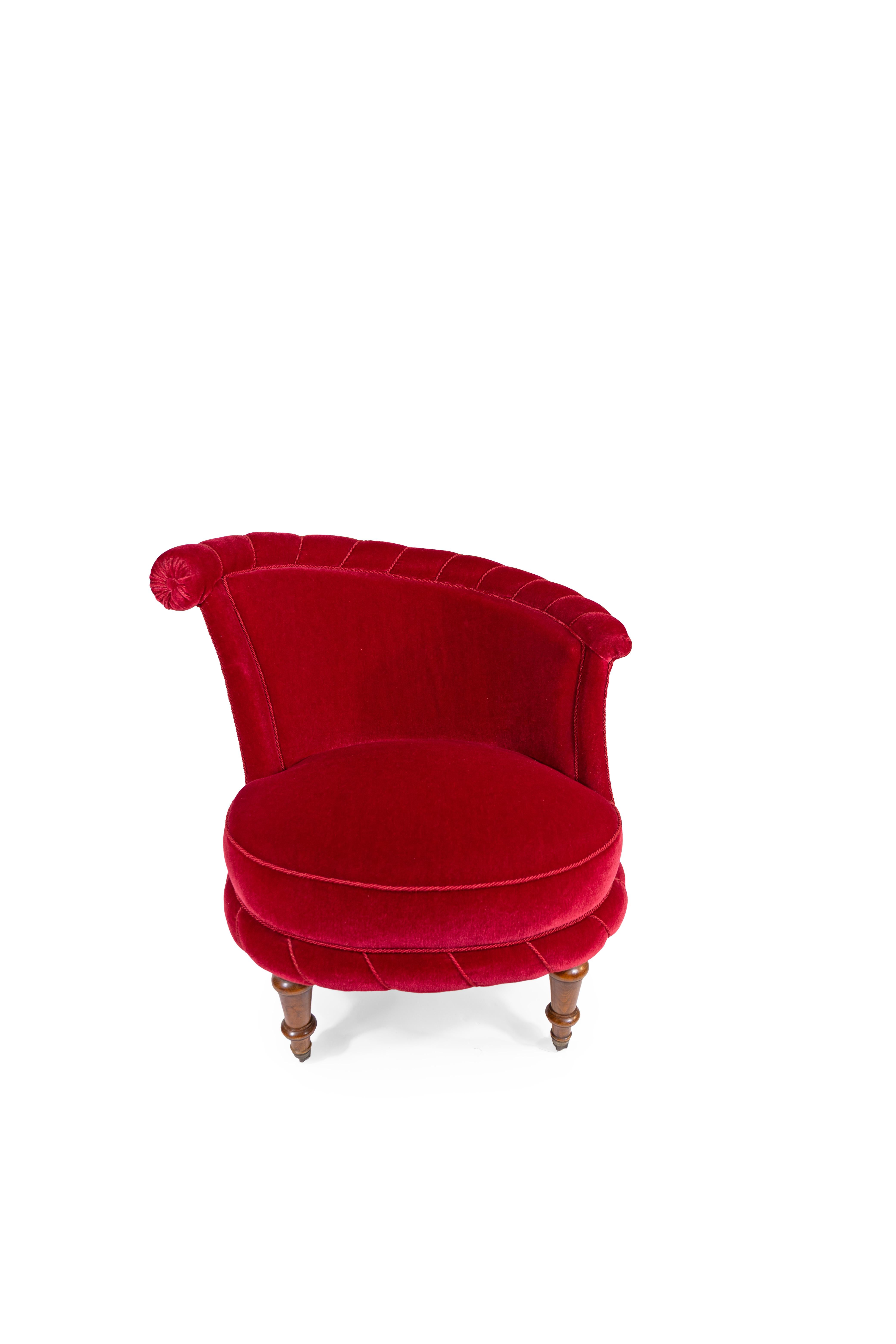 A Pair of Red Swedish Slipper Chairs For Sale 3