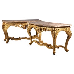 Antique A Pair of Regence Style Carved Giltwood Console Tables