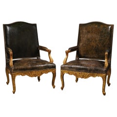 Antique A Pair of Regence Style Giltwood Fauteuils