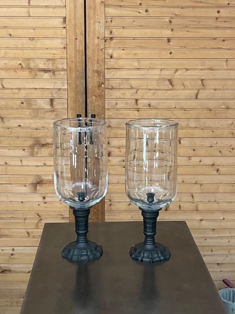 Cast A Pair of Régence Style Patinated Bronze Photophores, late 20th Century