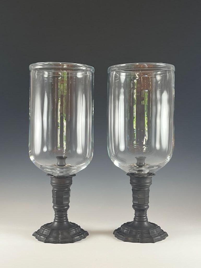 A Pair of Régence Style Patinated Bronze Photophores, late 20th Century 2