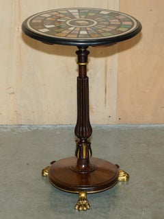 A PAIR OF REGENCY 1810 SPECiMEN MARBLE PIETRA DURA & HARDWOOD OCCASIONAL TABLES