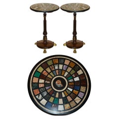 A PAIR OF REGENCY 1810 SPECiMEN MARBLE PIETRA DURA & HARDWOOD OCCASIONAL TABLES