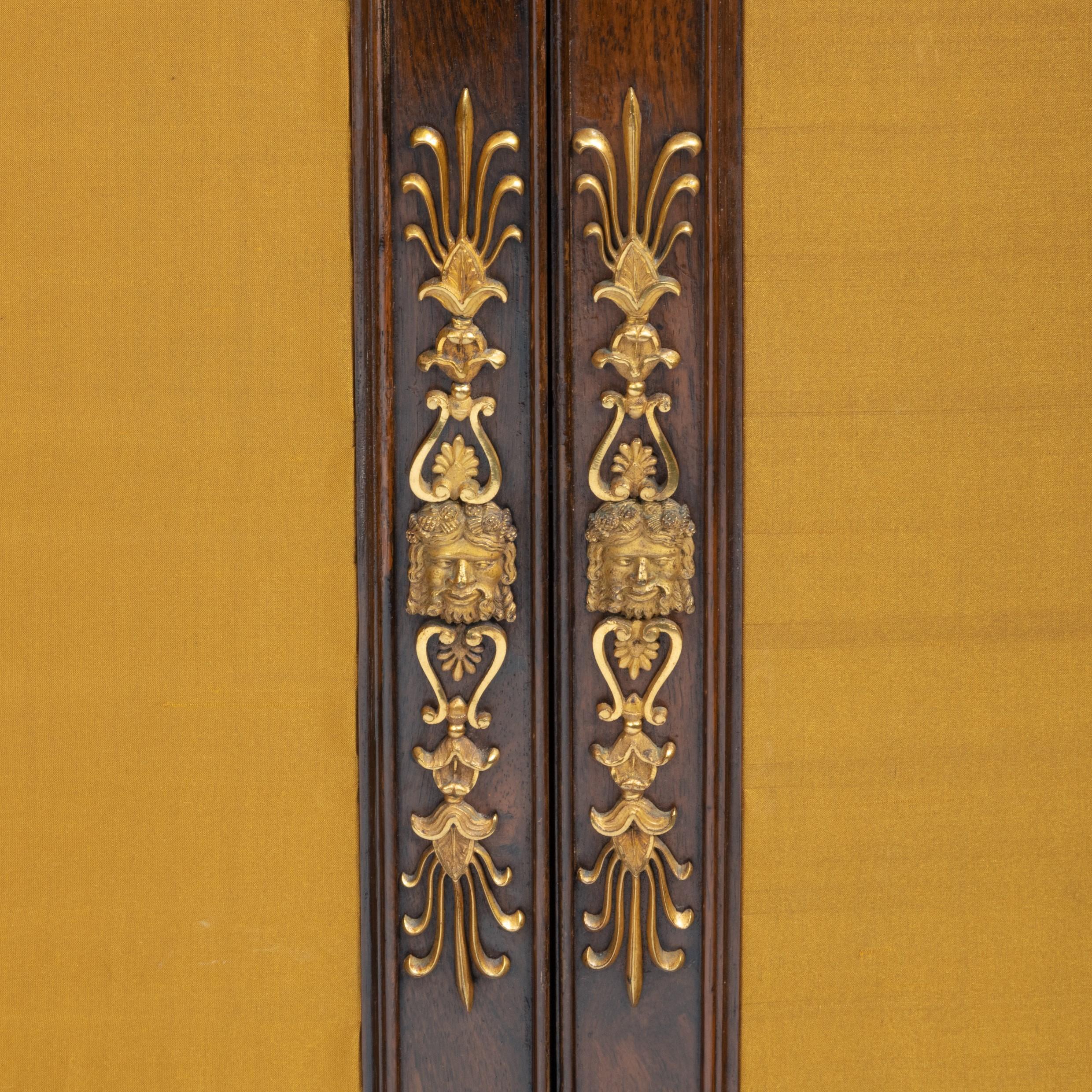 Pair of Regency Brass-Inlaid Rosewood Side Cabinets For Sale 4