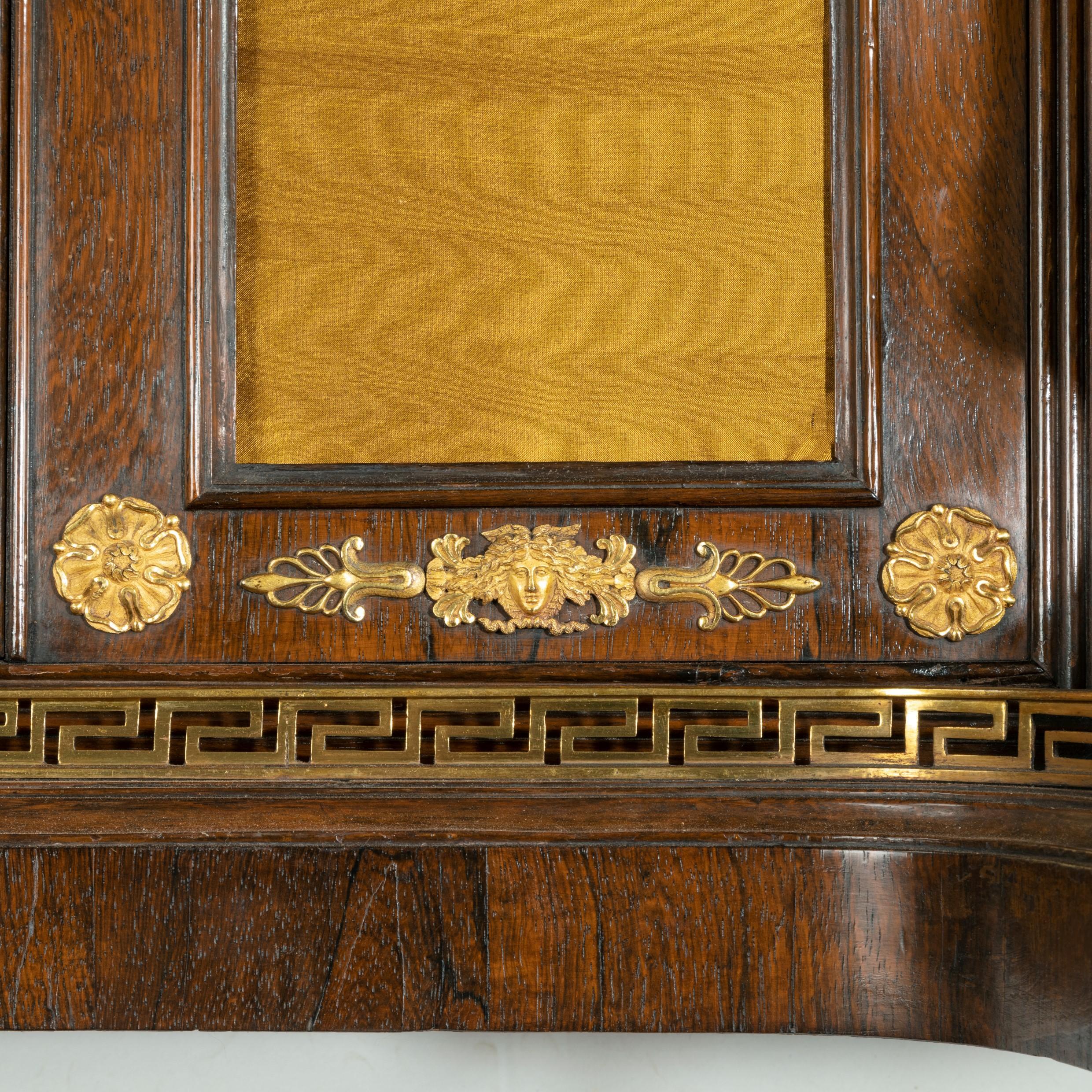 Pair of Regency Brass-Inlaid Rosewood Side Cabinets For Sale 1