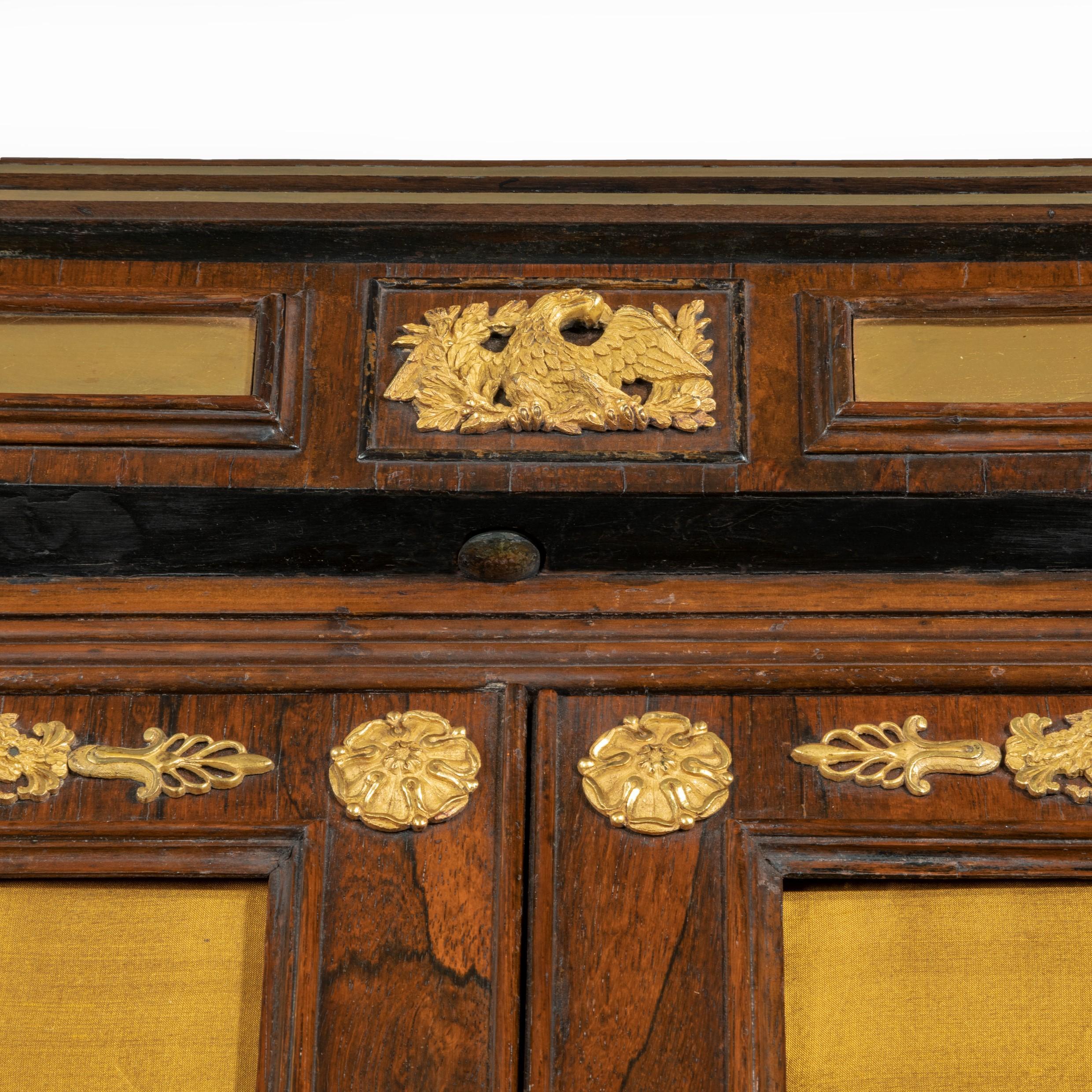 Pair of Regency Brass-Inlaid Rosewood Side Cabinets For Sale 2