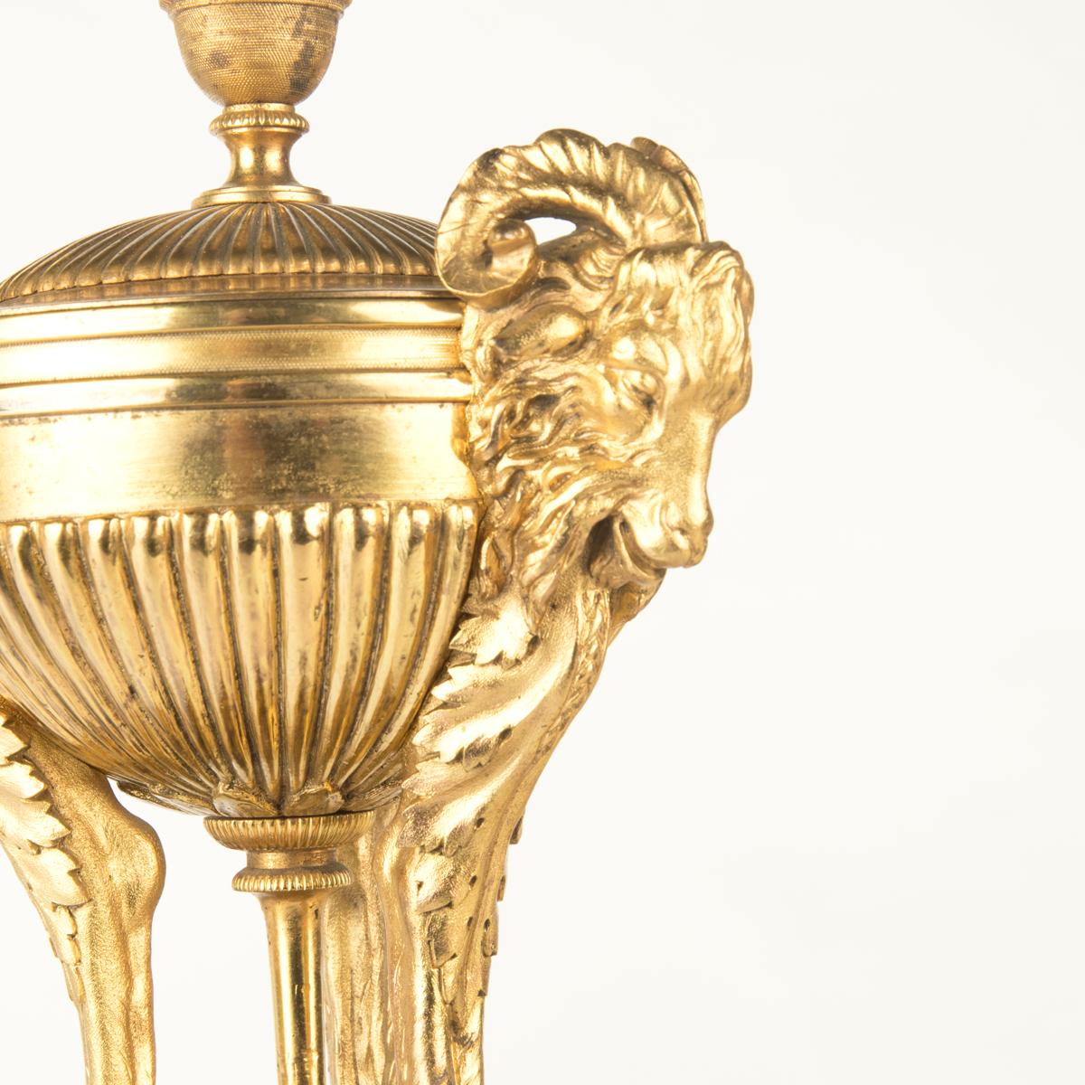 English Pair of Regency Classical Gilt Bronze Vases For Sale