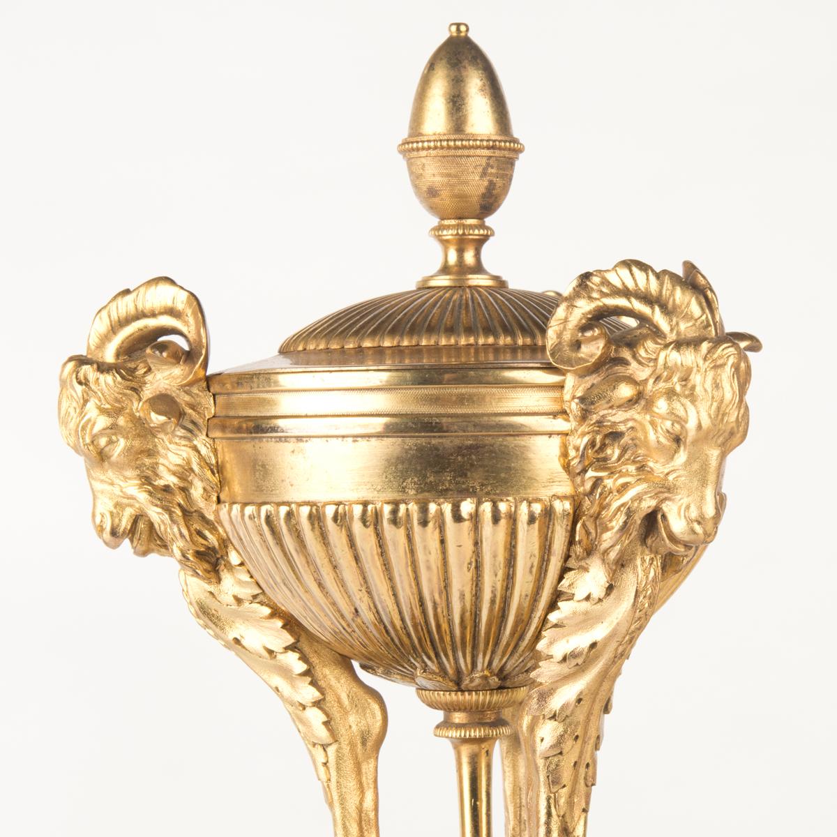 Klassische Regency-Vasen aus vergoldeter Bronze, Paar im Zustand „Gut“ im Angebot in Lymington, Hampshire