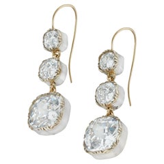 A Pair Of Regency Colourless Paste Drop Earrings