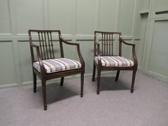A Pair of Regency Elbow Chairs, Hall Chairs