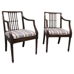 A Pair of Regency Elbow Chairs, Hall Chairs